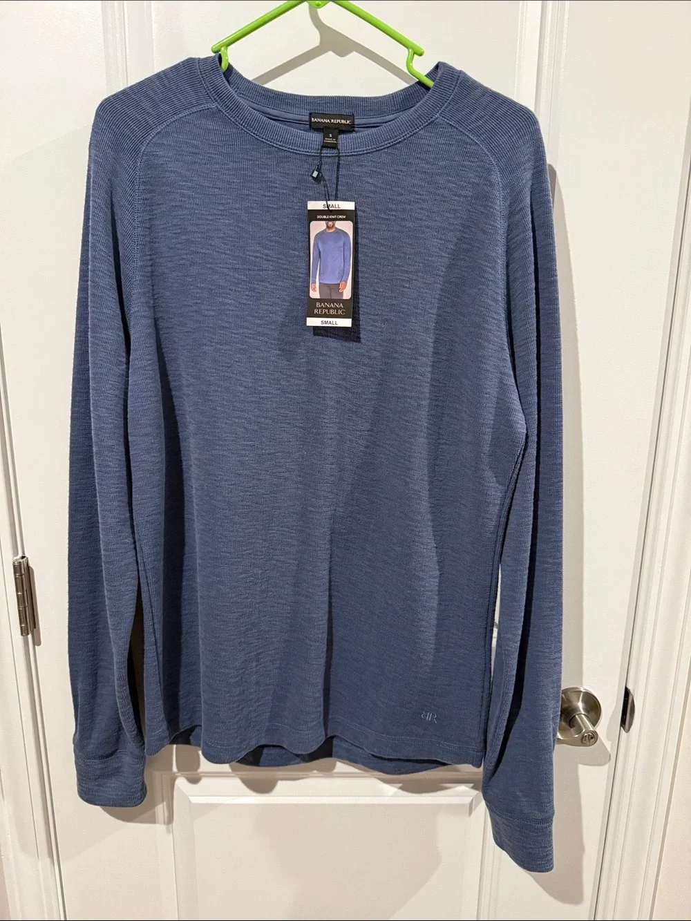 Banana Republic Men's Long-Sleeve Crewneck in Slate Blue